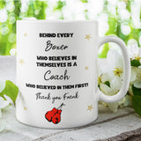 Personalised Boxing Thank You Mug, Behind Every Boxer Mug, Coach Thank You Gift, Boxing Trainer End of Season Gift, Custom Fighter Coach Mug