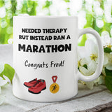 Marathon Runner Therapy Mug, 26.2 Mile Gift, Funny Marathon Finisher Present, Running Achievement Mug, UK Running Mug Gift, 2025 Marathon