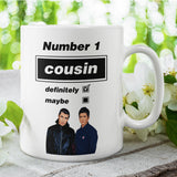 Funny Oasis Fan Mug for Cousin, Number 1 Cousin Definitely Maybe Mug, Oasis Music Fan Gift for Cousin, Cousin Birthday Gift, Fave Cousin