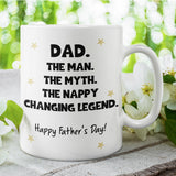 Funny New Dad Father's Day Mug, Nappy Changing Legend Dad Gift, Baby Shower Present, First Time Dad Father's Day, Father's Day Funny Present