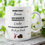 Personalised Beaver Thank You Mug, Behind Every Beaver Mug, Scout Leader Gift, End of Term Beaver Leader Mug, Custom Thank You Beavers Gift