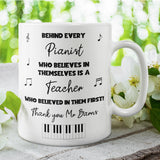 Personalised Thank You Piano Teacher Mug, End Of Year Thank You Piano Teacher, From Piano Student Cup, Piano Teacher Christmas Gift, Pianist