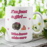 Funny I'm Just a Girl Who Loves Skin Care Mug, Sad Hamster Joke Secret Santa Skincare her, Christmas For Girlfriend