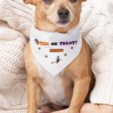 Personalised Stick or Treat Funny Halloween Dog Bandana, Cute Pumpkin Dog Outfit, Funny Halloween Dog Costume, Halloween Pet Accessory