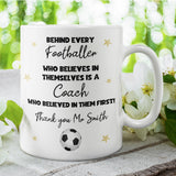 Personalised Thank You Football Coach Mug, End Of Year Thank You Gift for Football Teacher, From Football Student, Football Coach Gift