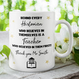 Personalised Thank You History Teacher Mug, End Of Year Thank You History Teacher, From History Student Cup, History Teacher Christmas Gift