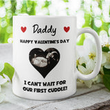 Personalised Valentine’s Day Daddy Mug, Baby Scan Photo Mug, Valentine’s Gift for Dad-to-Be, First Valentine’s as a Daddy, From Baby Bump