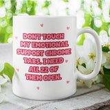 22 Chrome Tabs Funny Joke Colleague Mug, Funny Coworker Birthday Gift, Funny Work Secret Santa, Office Leaving Gift, Funny Colleague Gift