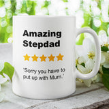 Funny Stepdad Review Mug, Step-Dad Father's Day, Bonus Dad Gift, Father Figure Appreciation Gift, Funny Step-Dad Birthday Present, Stepdad