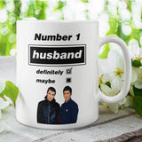 Funny Oasis Fan Mug for Husband, Number 1 Husband Definitely Maybe Mug, Oasis Music Fan Gift for Him,  Husband Oasis Birthday Mug