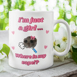 Funny Where is My Vape I'm Just a Girl Mug, Sad Hamster Joke Secret Santa Vape her, Christmas For Vaper