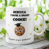 Personalised Graduation Mug, Smart Cookie Congratulations Mug, University Graduate Gift, Class of 2025 Cup, Funny Graduation Present