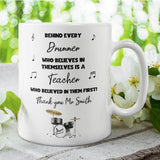 Personalised Thank You Drum Teacher Mug, End Of Year Thank You Drum Teacher, From Drum Student Gift, Drum Teacher Christmas Present, Drummer