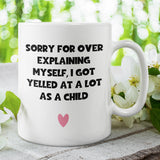 Yelled At As A Child Funny Mug, Family Secret Santa, Joke Christmas Gift