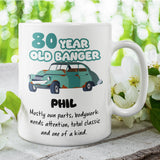 Personalised 80 Year Old Banger Mug, Funny 80th Birthday Gift, Custom Name Mug, 80th Birthday Funny Mug, 80th Birthday Gift for Car Lover