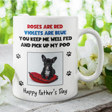 Personalised Dog Dad Mug, Funny Father’s Day Gift from Dog, Custom Dog Fathers Day Photo Mug, Roses Are Red Poo Poem, Dog Lover Gift for Him