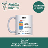 Personalised 50th Birthday Mug, Funny DW50 Age Joke Cup, Novelty Gift for Men, Dad Brother Husband Friend, Custom 50th Birthday Present