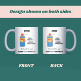 Personalised 50th Birthday Mug, Funny DW50 Age Joke Cup, Novelty Gift for Men, Dad Brother Husband Friend, Custom 50th Birthday Present