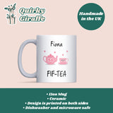 Personalised 50th Birthday Fif-Tea Mug, Funny Cute Birthday Gift for Mum, Friend 50th Birthday Gift, Sister 50th Gift, 50th Birthday for Her