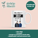 Funny Oasis Fan Mug for Dad, Number 1 Dad Definitely Maybe Mug, Oasis Music Fan Gift for Him,  Dad Oasis Birthday Mug, Father Oasis Gift
