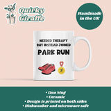 Parkrun Therapy Mug, Funny Running Gift for Jogger, Runner Joke Present, UK Parkrun Mug, Mental Health Running Mug, Parkrun Obsessed Gift