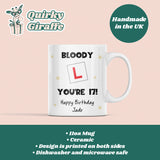 Funny Personalised 17th Birthday Mug, “Bloody L You’re 17!” New Driver Birthday Gift, Learner Driver Birthday Gift, Novelty 17th Birthday