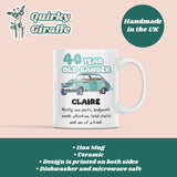 Personalised 40 Year Old Banger Mug, Funny 40th Birthday Gift, Custom Name Mug, 40th Birthday Funny Mug, 40th Birthday Gift for Car Lover