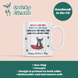 Personalised Dog Dad Mug, Funny Father’s Day Gift from Dog, Custom Dog Fathers Day Photo Mug, Roses Are Red Poo Poem, Dog Lover Gift for Him