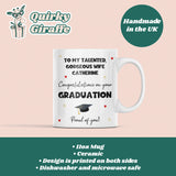 Personalised Wife Graduation Mug, Personalised Grad Gift, University Graduate Gift, 2025 Graduate, Personalised Graduation Gift for Wife
