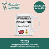 Marathon Runner Therapy Mug, 26.2 Mile Gift, Funny Marathon Finisher Present, Running Achievement Mug, UK Running Mug Gift, 2025 Marathon