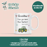 Grandma Love You More Than Tractors Mug, Nanny Xmas Gift, Birthday Present for Nanny from Grandson, Grandma Tractor Gift from Grandchild