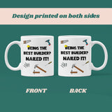 Funny Builder Mug, Nailed It Quote Mug, Construction Gift, Tradesman Present, Building Qualification, Newly Qualified Builder Congrats Gift
