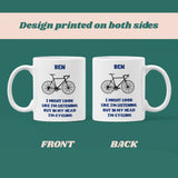 Funny Personalised In My Head I'm Cycling Mug, Cycling Bike Obsessed, Cyclist Boyfriend / Husband / Fiancé, Cycling Addict, Gift for him