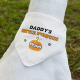 Personalised Daddy's Little Pumpkin Halloween Dog Bandana, Cute Pumpkin Dog Outfit, Funny Halloween Dog Costume, Halloween Pet Accessory