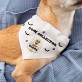 Personalised Bone Collector Dog Halloween Bandana, Dog Halloween Outfit, Funny Halloween Dog Collar, Funny October Birthday Dog Gift