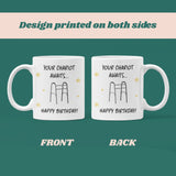 Your Chariot Awaits Mug, Funny Birthday Gift Friends, Birthday Humour Mug, Novelty Birthday Present, Sarcastic Ageing Joke, Milestone Bday