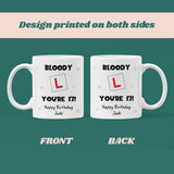 Funny Personalised 17th Birthday Mug, “Bloody L You’re 17!” New Driver Birthday Gift, Learner Driver Birthday Gift, Novelty 17th Birthday