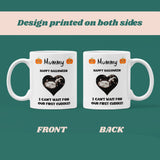 Personalised Halloween Mummy Mug, Baby Scan Photo Gift, First Halloween Baby Bump Mug, Pregnancy Reveal to Mum, Mummy-to-Be Halloween Gift