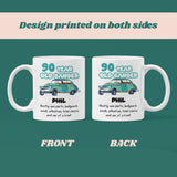 Personalised 90 Year Old Banger Mug, Funny 90th Birthday Gift, Custom Name Mug, 90th Birthday Funny Mug, 90th Birthday Gift for Car Lover