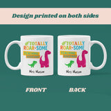 Personalised Totally Roar-some Teaching Assistant Mug, Funny Dinosaur TA Gift, End of Term Teaching Assistant Present, TA Appreciation Gift