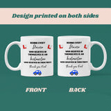 Personalised Thank You Driving Instructor Mug, Passed Driving Test Gift, Custom Driving Instructor Thank You, New Driver Gift for Instructor
