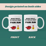 Parkrun Therapy Mug, Funny Running Gift for Jogger, Runner Joke Present, UK Parkrun Mug, Mental Health Running Mug, Parkrun Obsessed Gift
