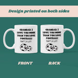 Grandad Love You More Than Football, Father's Day Mug for Grandad, Grandad Mug, To Grandad from Grandchild, Grandad Xmas Gift, Grandad Bday