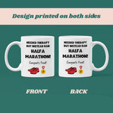 Half Marathon Gift Mug, Funny Runner Therapy Joke, 13.1 Mile Finisher Mug, UK Running Gift, Half Marathon Present, 2025 Half Marathon