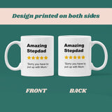 Funny Stepdad Review Mug, Step-Dad Father's Day, Bonus Dad Gift, Father Figure Appreciation Gift, Funny Step-Dad Birthday Present, Stepdad