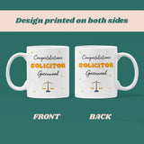 Personalised Congratulations Solicitor Mug, Custom Law School Graduation Gift, New Solicitor Present, Barrister Law Graduate Gift, SQE Gift