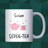Personalised 70th Birthday Seven-Tea Mug, Funny Cute Birthday Gift for Grandma, Mum 70th Birthday Gift, Friend 70th Gift, 70th Present