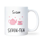 Personalised 70th Birthday Seven-Tea Mug, Funny Cute Birthday Gift for Grandma, Mum 70th Birthday Gift, Friend 70th Gift, 70th Present