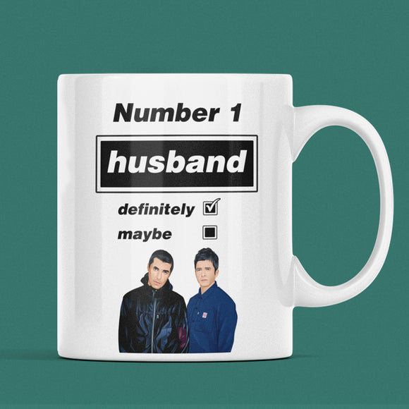 Funny Oasis Fan Mug for Husband, Number 1 Husband Definitely Maybe Mug, Oasis Music Fan Gift for Him,  Husband Oasis Birthday Mug