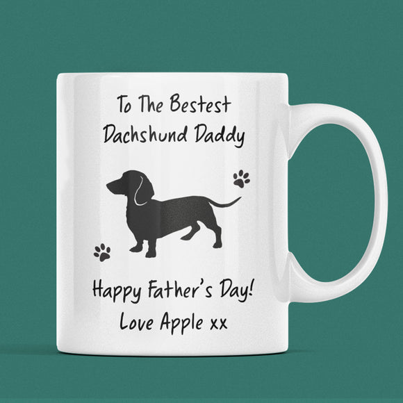 Personalised Dachshund Dad Mug, Sausage Dog Dad Gift, Father’s Day Gift from Dog, Funny Dog Dad Present, Doxie Dad Father's Day Gift for Him